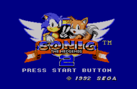 Startbildschirm von Sonic the Hedgehog 2