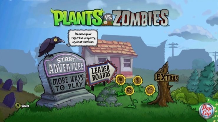 Pflanzen gegen Zombies - Hauptmenü