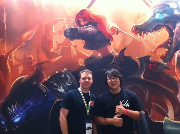 Travis "Volibar" George (links) und Samy Chae (rechts) auf GamesCom 2012, Foto: Norbert Kamil Kowaczeck.