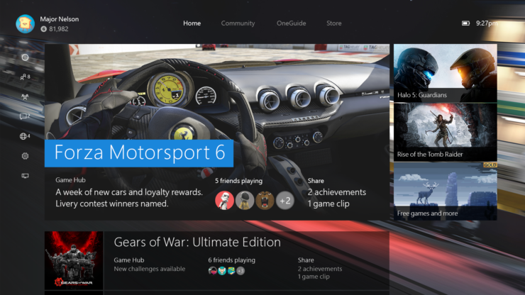 Xbox One Dashboard - November 2015