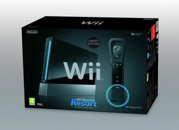 Wii in Schwarz im Bundle mit Sports Resorts